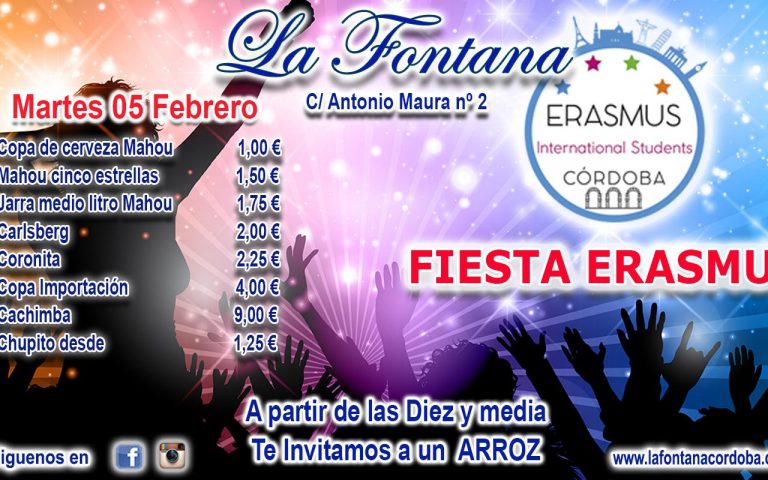 FIESTA ERASMUS -MARTES 5 FEBRERO 2019-