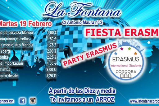FIESTA ERASMUS -MARTES 19 FEBRERO 2019-