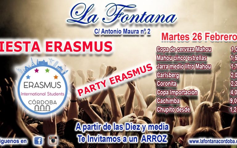 FIESTA ERASMUS -MARTES 26 FEBRERO 2019-