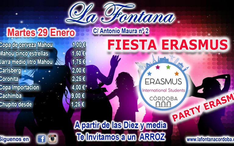FIESTA ERASMUS -MARTES 29 ENERO 2019-