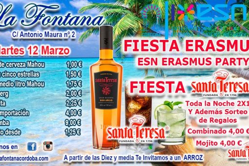 FIESTA ERASMUS -MARTES 12 MARZO 2019-