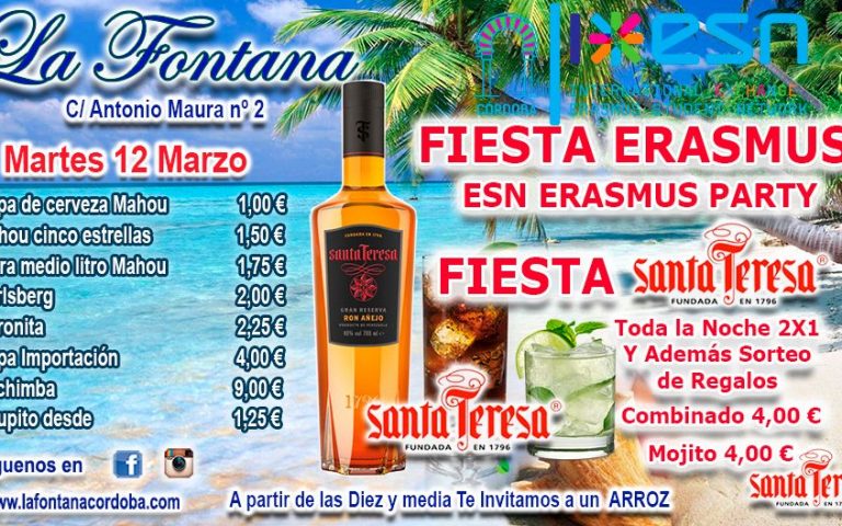 FIESTA ERASMUS -MARTES 12 MARZO 2019-