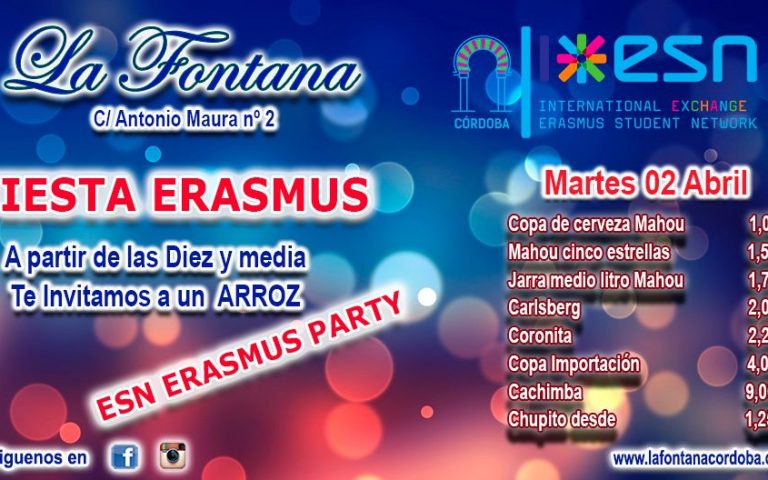 FIESTA ERASMUS -MARTES 02 ABRIL 2019-