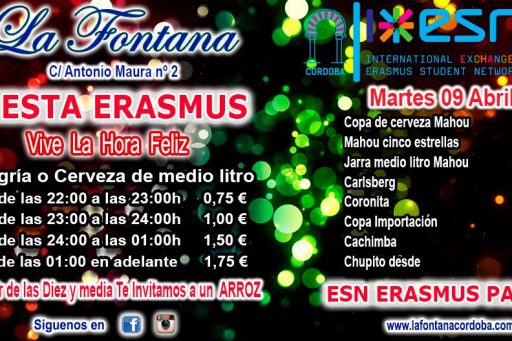 FIESTA ERASMUS -MARTES 09 ABRIL 2019-