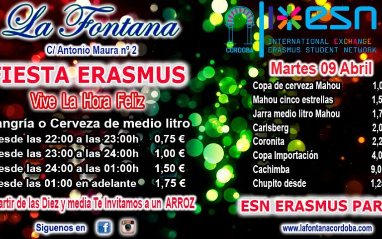 FIESTA ERASMUS -MARTES 09 ABRIL 2019-