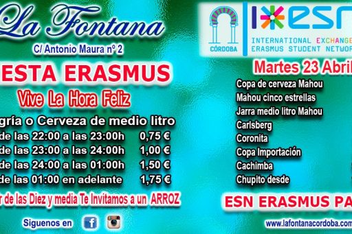 FIESTA ERASMUS -MARTES 23 ABRIL 2019-