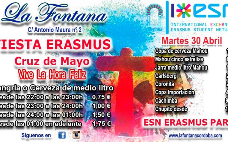 FIESTA ERASMUS -MARTES 30 ABRIL 2019-