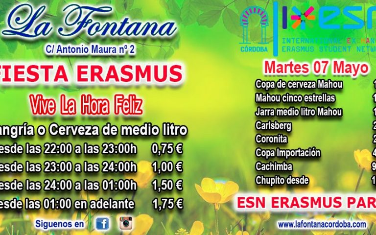 FIESTA ERASMUS -MARTES 05 MAYO 2019-