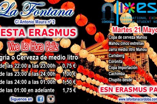 FIESTA ERASMUS -MARTES 21 MAYO 2019-