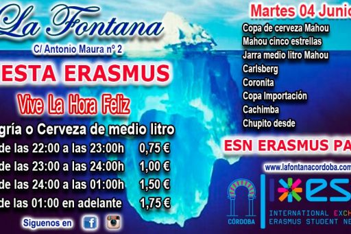 FIESTA ERASMUS -MARTES 04 JUNIO 2019-