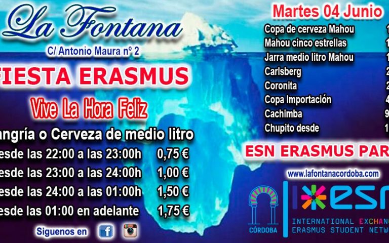 FIESTA ERASMUS -MARTES 04 JUNIO 2019-