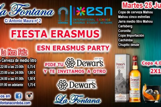 FIESTA ERASMUS -MARTES 25 JUNIO 2019-