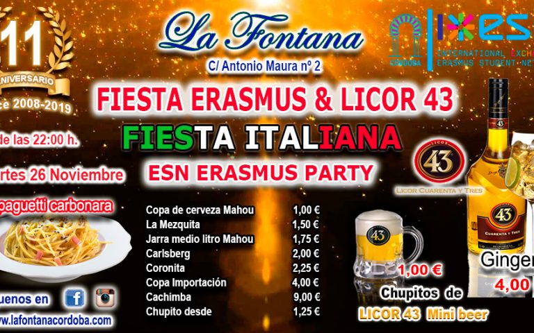 FIESTA ERASMUS -26 NOV 2019-